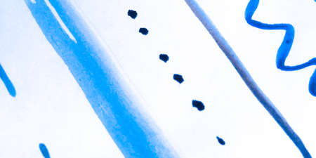 Distress Line Pattern. Curve Indigo Underline Banner. Background Distress Line Pattern. Geometric Shape Elegant Fabric. Sky Children Ripple Paint. White Scribble.の写真素材