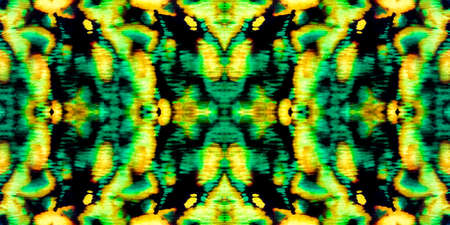 Fantastic Abstract Background. Decoration On Black Background. Fractal Organic Picture. Vivid Ethnic Surface. Silk Iridescent Painting. Craft Postcard.の写真素材