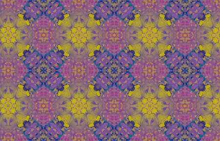 Portuguese Decorative Tiles. Gold Flora Bohemian Surface. Portuguese Decorative Tiles Background. Midnight Yellow Chevron Banner. Magenta Mexican Bohemian Fineの写真素材
