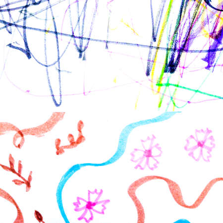 Paintbrush Contemporary Banner. Simple Crayon Fabric. Background Hand Drawn. Funky Illustration. Texture Pattern Background. Memphis Surface Circle Print.の写真素材