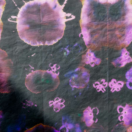 Occult Craft Paint. Decoration On Black Background. Fantastic Abstract Background. Rainbow Ink Illustration. Grunge Iridescent Pattern. Grunge Paintings. の写真素材