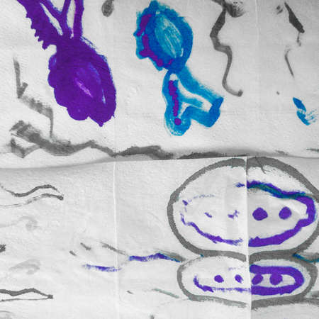 Ink Dyed Monochrome Background. Monochrome Dyed Indigo Background. Blue Hand Drawn Background. Hand Drawn Violet Texture. Sky Violet Tye Dye Paint.の写真素材