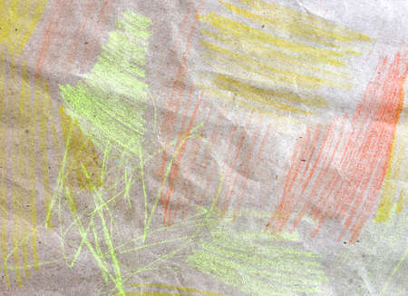 Gouache Messy Postcard. Wall Art Canvas. Cool Children Paint.  Triangular Design Elements Background. Vibrant Childlike Artwork. Artistic Picture.の写真素材