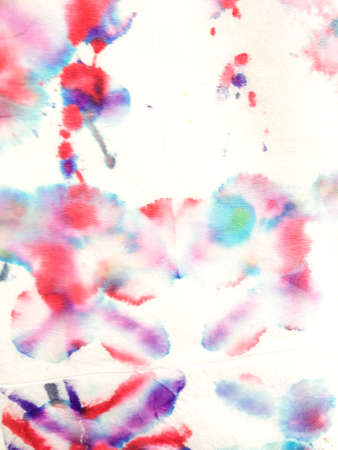 Indian Ikat. Tie-dye Rainbow Canvas. Dirty Art Ethnic Decoration. Dye Background Print. Tie-dye Fabric. Alcohol Ink Artistic Illustration. Shibori Illustration.の写真素材
