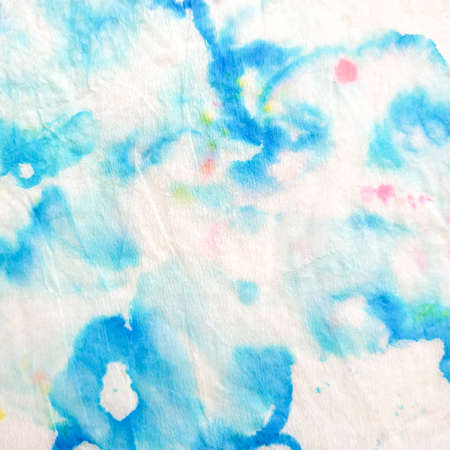Indian Ikat. Aquarelle Creative Fabric. Vivid Dyed Fabric. Dye Background Print. Watercolor Texture. Vivid Modern Canvas. Ethnic Art.の写真素材