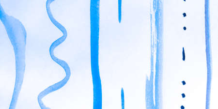 Distress Line Pattern. Line Marine Rough Decoration. Background Distress Line Pattern. Geometric Nature Wavy Print. Sky Funny Geometric Pattern. Blue Drawn.の写真素材