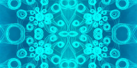 Pencil Synapse Poster. Signalling Molecule. Galaxy blue Cell Cyberpunk Paint. Signalling Molecule Background. Technology Blurry Round Illustration. Mint の写真素材
