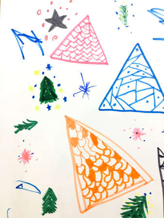 Santa December Decoration. New Year. Celebration Snow Ornament. New Year Background. Christmas Illustration. Watercolor Xmas Design. Christmas Print.の写真素材