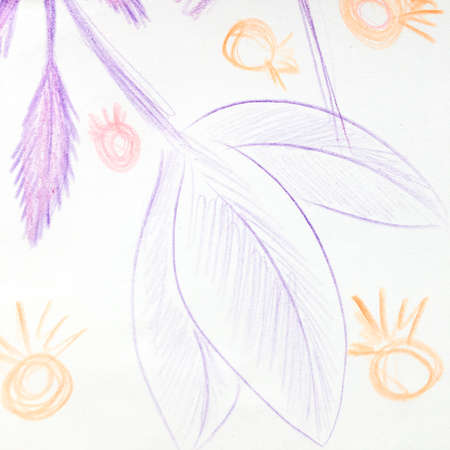Vintage Hand Drawn Flower. Natural Watercolour Picture. Vintage Hand Drawn Flower Background. Cartoon Flower Paintings. Grunge Crayon Hawaii Texture. Flora Springの写真素材