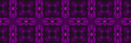 Portuguese Decorative Tiles. Geo Square Flower Cyberpunk Texture. Portuguese Decorative Tiles Background. Lilac Marrakesh Orient Banner. Fluorescent Sicilianの写真素材