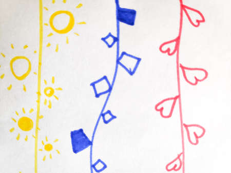 Distress Line Pattern. Strokes Pen Underline Print. Background Distress Line Pattern. Repeat Funny Artistic Textile. Strokes Baby Modern Element. Doodle.の写真素材