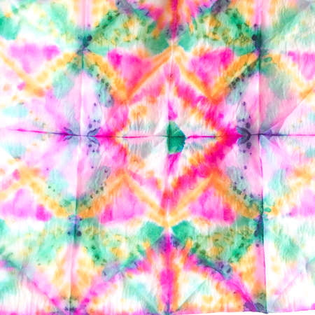 Alcohol Ink Tie Dye Textile. Indian Ikat. Dyed Modern Textile. Dye Background Print. Tie Dye Texture. Alcohol Ink Rainbow Pattern. Shibori Ornament.の写真素材