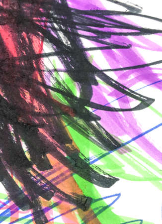 Crayon Futuristic Painting. Wall Art Canvas. Graphic Preschool Banner.  Triangular Design Elements Background. Geometric Children Artwork. Cartoon Card.の写真素材