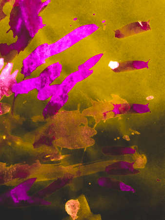 Triangular Design Elements Background. Childlike Golden Brush Paintings. Triangular Design Elements. Sparkle Drawing. Gouache Dynamic Design. Watercolor Glowの写真素材