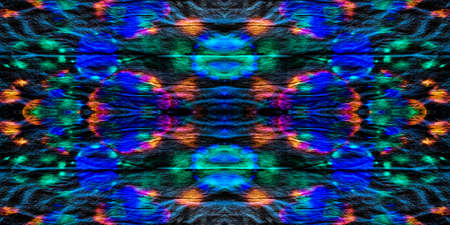 Fantastic Abstract Background. Holographic Grunge Art. Decoration On Black Background. Dark Kilim...