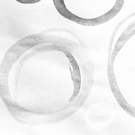 Handwritten Circles. Oval White Rough Watercolor Poster. Simple Oriental Futuristic. Vintage Repeat. Background Handwritten Circles. Textured Handdrawn. Golden.の写真素材