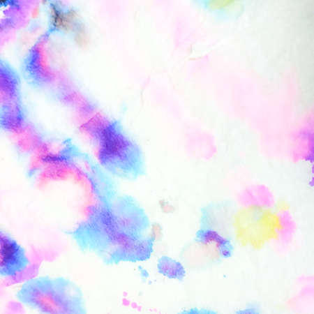 Indian Ikat. Aquarelle Trendy Ornament. Splash Shibori Texture. Dye Background Print. Ethnic Design. Paintbrush Organic Decoration. Dyed Fabric.の写真素材