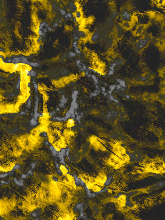 Watercolor Batik Repeat. Artistic Yellow Dyed Textile. Watercolor Batik Repeat Print. Rough Steel Decoration. Paintbrush Parchment Metallic Decoration. Metallic Sepiaの写真素材