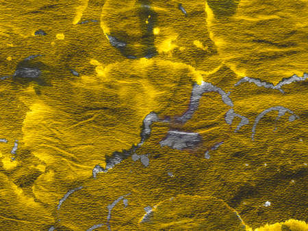 Watercolor Batik Repeat. Textured Foil Canvas. Watercolor Batik Repeat Print. Artistic Foil Shibori Fabric. Vivid Antique Gold Texture. Brown Sepia の写真素材