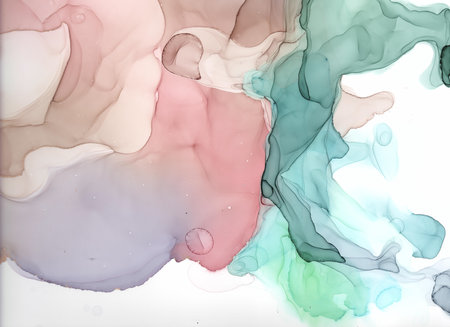 Alcohol Ink. Art Hand Artistic Wall. Silk Cloud Artwork. Beige Modern Alcohol Ink. Subtle Isolated Splashs Illustration. Marble Abstract Canvas. Isolated Blue Alcohol Ink.の写真素材