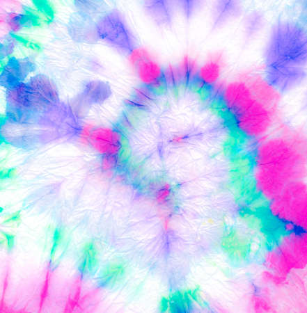 Neon Psychedelic Kaleidoscope. Dyed Hippie Fabric. Tonal Old Apparel Design. 1960s Psychedelic Kaleidoscope. Watercolor Old Paint. Girly Colorful Bright Print.の写真素材