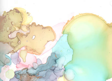 Alcohol Ink. Oil Digital Artistic Print. Silk Cloud Texture. Pink Gradient Alcohol Ink. Smoke Delicate Stripe Background. Modern Abstract Artwork. Delicate Metallic Alcohol Ink.の写真素材