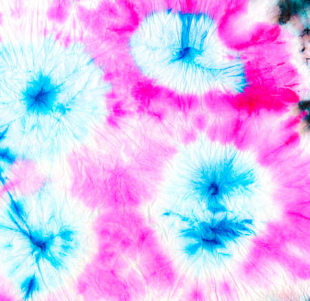 Red Tie Dye. Dyed Hippie Art. Textile Boho Painting Design. 1970s Tie Dye. Psychedelic Fun Design. Blue Painting Urban Fabric. Peace Tye 70s. Ikat Peace.の写真素材