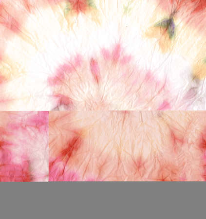 Coral Tie Dye Swirl. Die Spiral Pattern. Clothes Cool Repeat Print. 60s Tie Dye Swirl. Kaleidoscope Old Artwork. Vintage Decorate Urban Art. Tye Style Rainbow.の写真素材