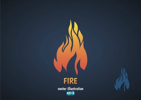 Fire flame silhouette. Burning fire icon.のイラスト素材