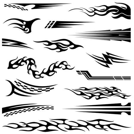 Vector vinyls and decals. Vehicle graphics. Vector illustrationのイラスト素材