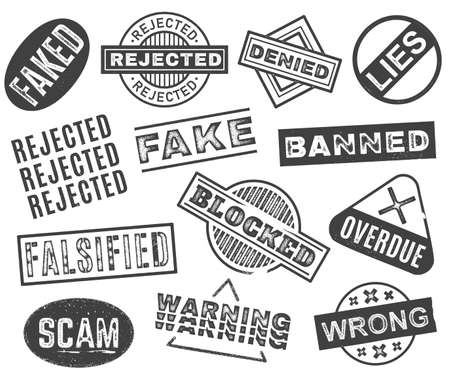 Set of warning fake black stampsのイラスト素材