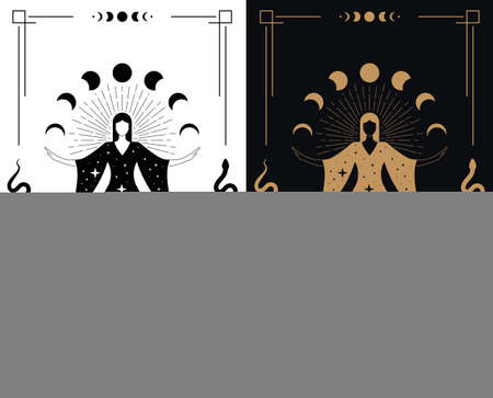 Celestial woman in magic dress.のイラスト素材