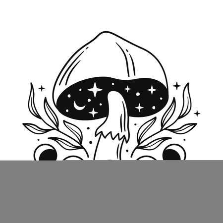 Mystic mushroom vector emblem designのイラスト素材