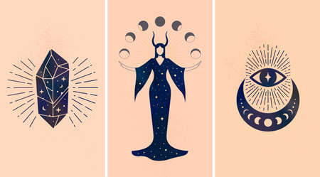 Elegant vector illustrations of esoteric symbolsの写真素材