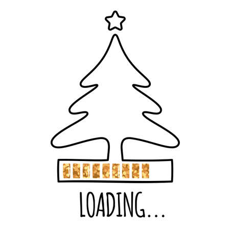 Christmas tree loading barのイラスト素材