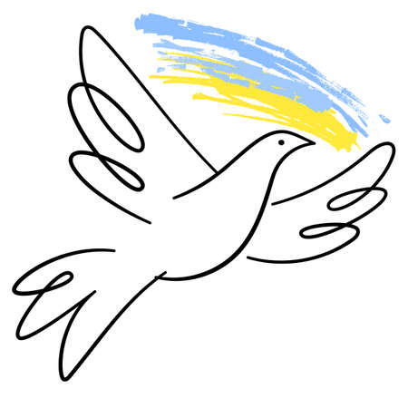 Creative linear dove illustrationのイラスト素材