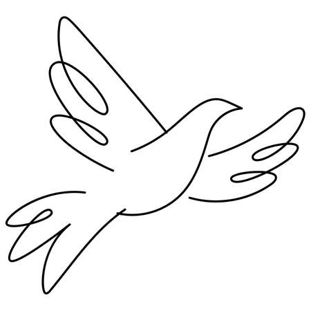 Creative linear dove illustrationのイラスト素材