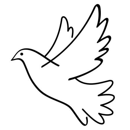 Creative linear dove illustrationのイラスト素材