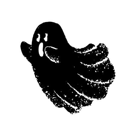 Hand drawn flying ghost vector illustrationのイラスト素材