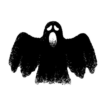 Hand drawn flying ghost vector illustrationのイラスト素材
