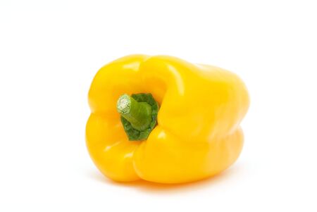 Yellow pepper on a white backgroundの写真素材