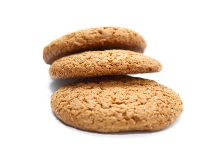 Three cookies isolated on whiteの写真素材