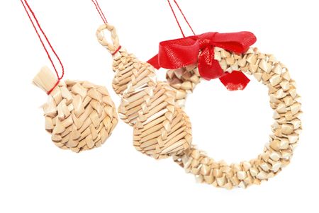 Christmas straw decorations の写真素材