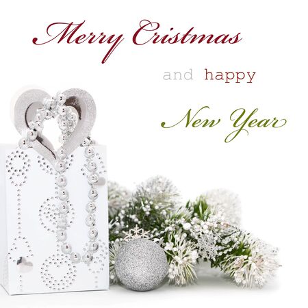 Christmas greeting card with sample textの写真素材