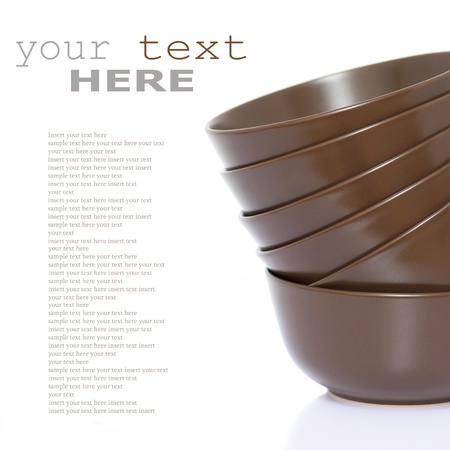 Stack of bowls (with sample text)の写真素材