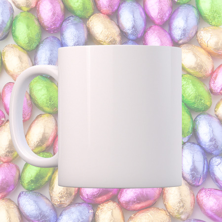White Mug Mockup - Easter theme. Perfect for businesses selling mugs, just overlay your quote or...
