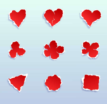 Design elements made of torn paper, vectorのイラスト素材