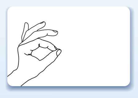 Business card with hand in positive gestureのイラスト素材