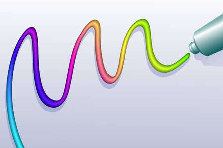 Abstract background with colorful line made of paint, vector illustrationのイラスト素材