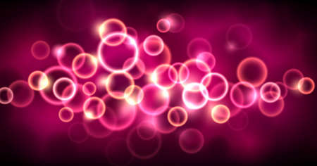 Red banner with glowing bubblesのイラスト素材